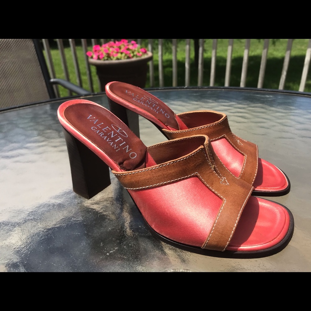Valentino Garavani Pink Satin Platform Heels